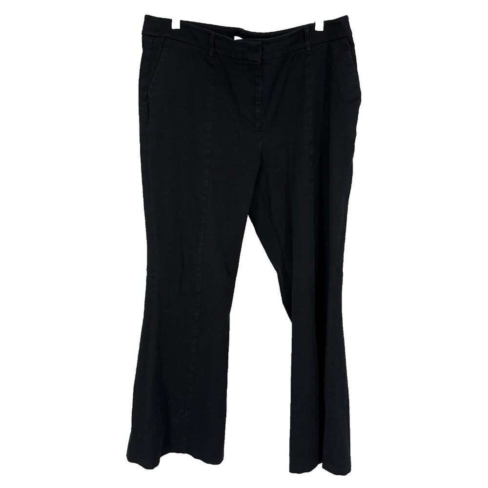 Boden Women 14 Flare Leg Pants Trouser Black Stretch Minimalist Office Career